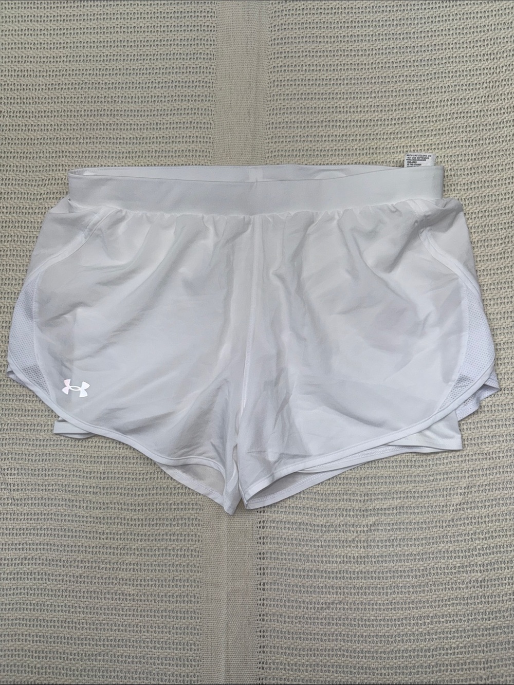 Under Armour HeatGear White Women's Running Shorts with Built-In Liner